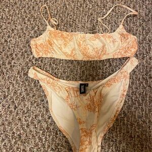 Triangl Swimwear Cream and Orange Bikini Set